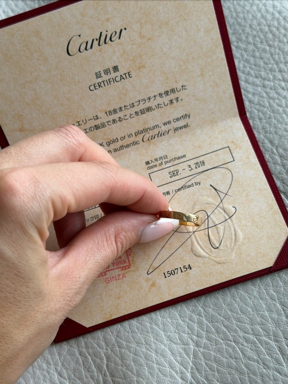 Cartier 18K Yellow Gold LOVE Ring Small Model (3.6mm) Size 5.8 Ref. B4085000